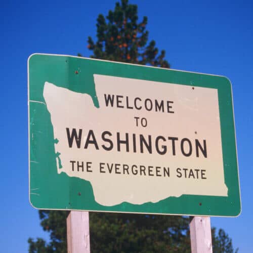 road sign welcome to washington