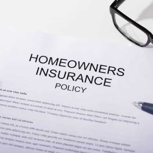 homeowners insurance policy document close up