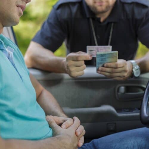 man getting pulled over by cop for dui