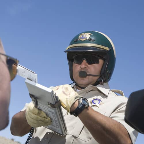 cop pulling over driver